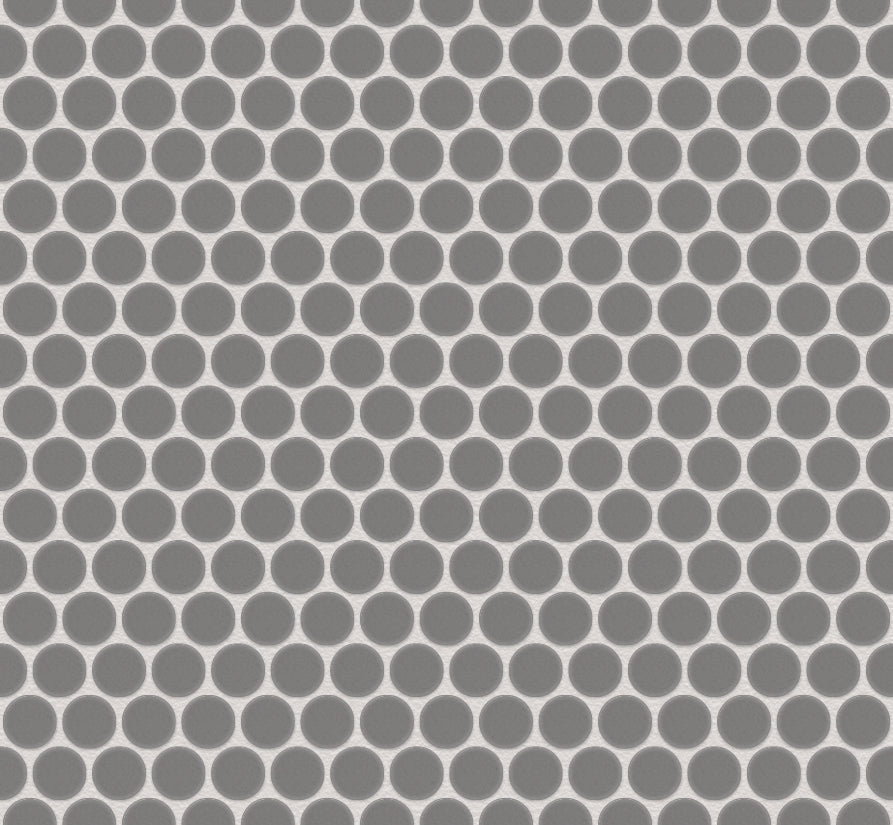 The Mosaic Factory London Mozaiek Tegel Rond - Grijs Porselein Ongeglazuurd, R11 315x294 mm