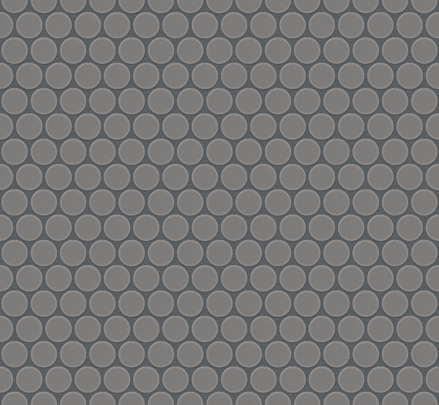 The Mosaic Factory London Mozaiek Tegel Rond - Grijs Porselein Ongeglazuurd, R11 315x294 mm