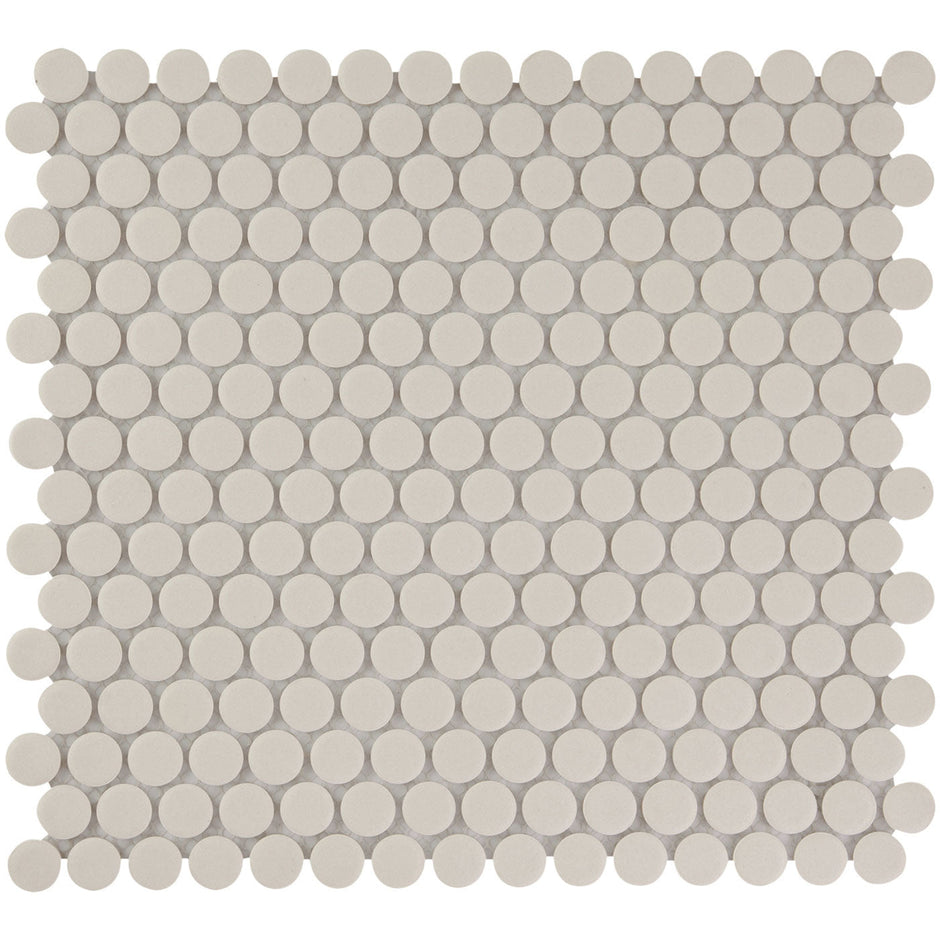 The Mosaic Factory London Mozaiek Tegel Rond - Wit Porselein Ongeglazuurd, R11 315x294 mm