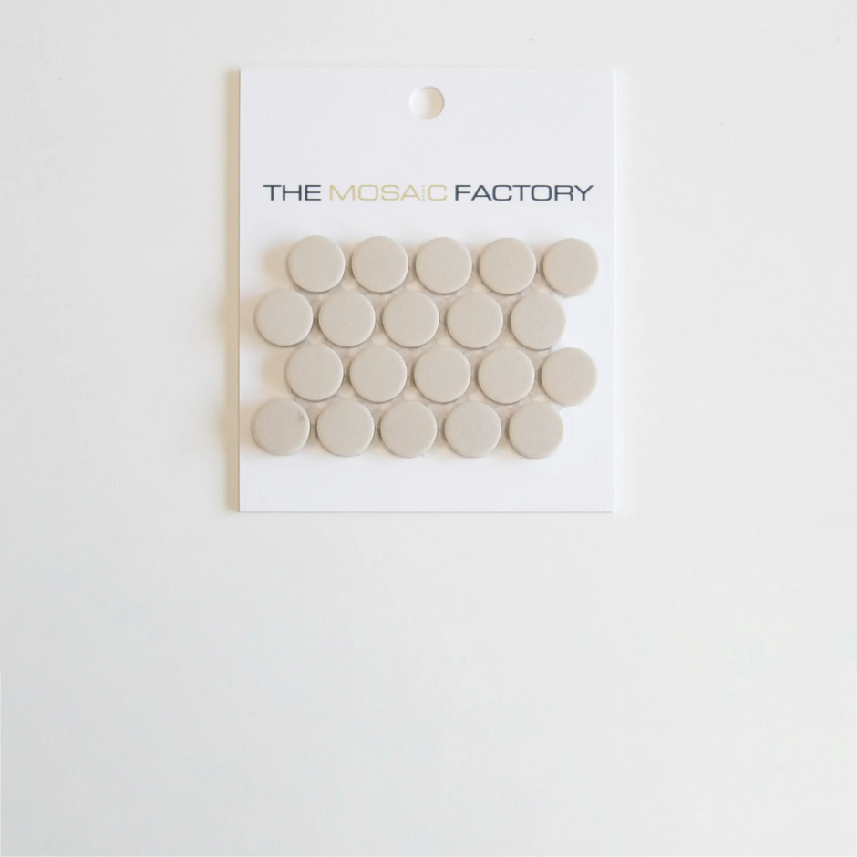 The Mosaic Factory London Mozaiek Tegel Rond - Wit Porselein Ongeglazuurd, R11 315x294 mm