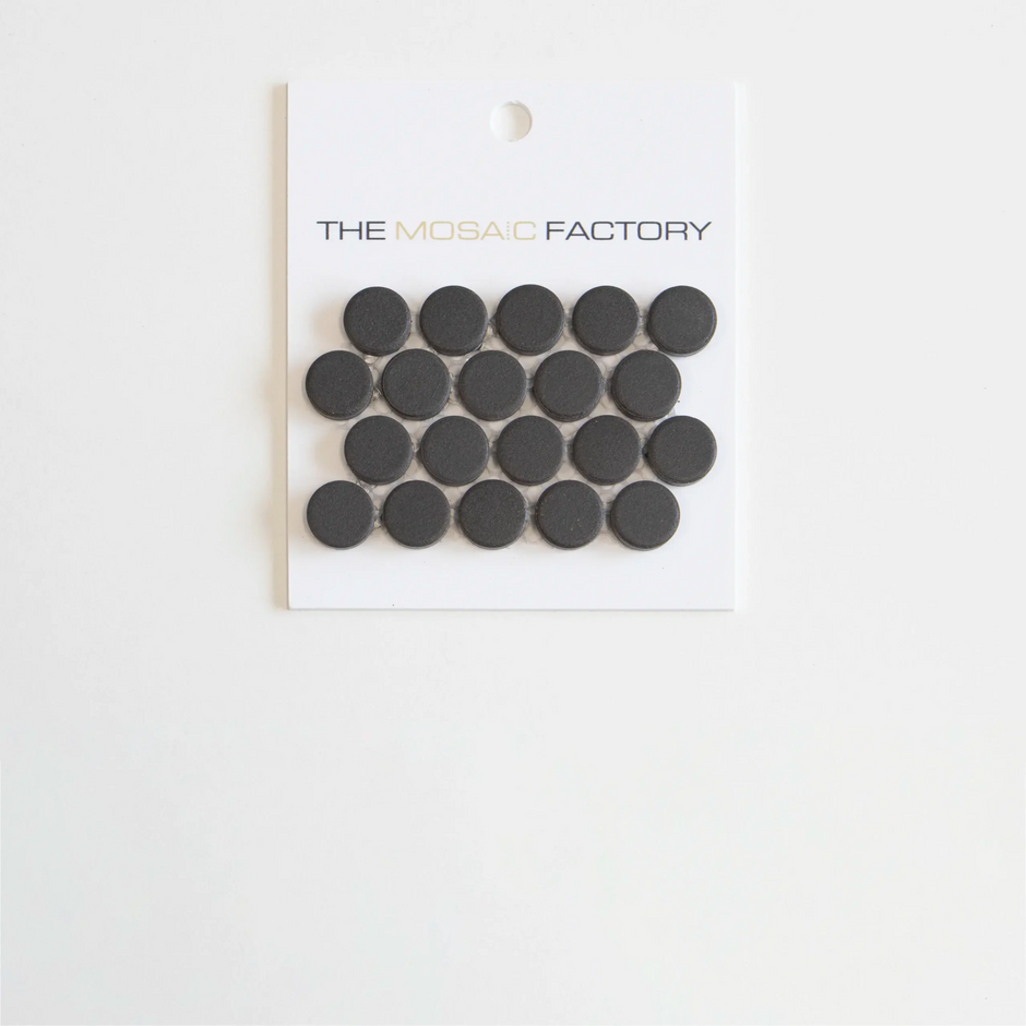 The Mosaic Factory London Mozaiek Tegel Rond - Zwart Porselein Ongeglazuurd, R11 315x294 mm