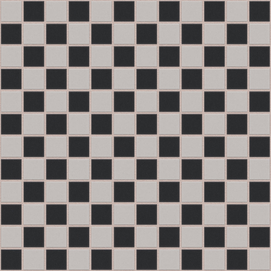 The Mosaic Factory London Mozaiek Tegel Vierkant - Dambord Mix Porselein Ongeglazuurd, R11 300x300 mm