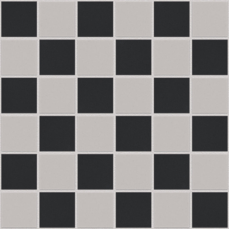 The Mosaic Factory London Mozaiek Tegel Vierkant - Dambord Mix Porselein Ongeglazuurd, R11 309x309 mm