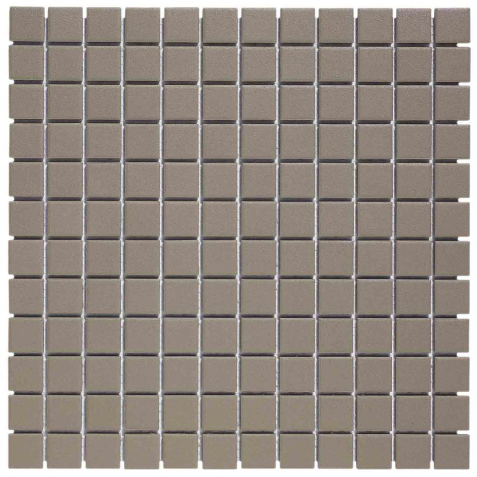 The Mosaic Factory London Mozaiek Tegel Vierkant - Donker Grijs Porselein Ongeglazuurd, R11 300x300 mm