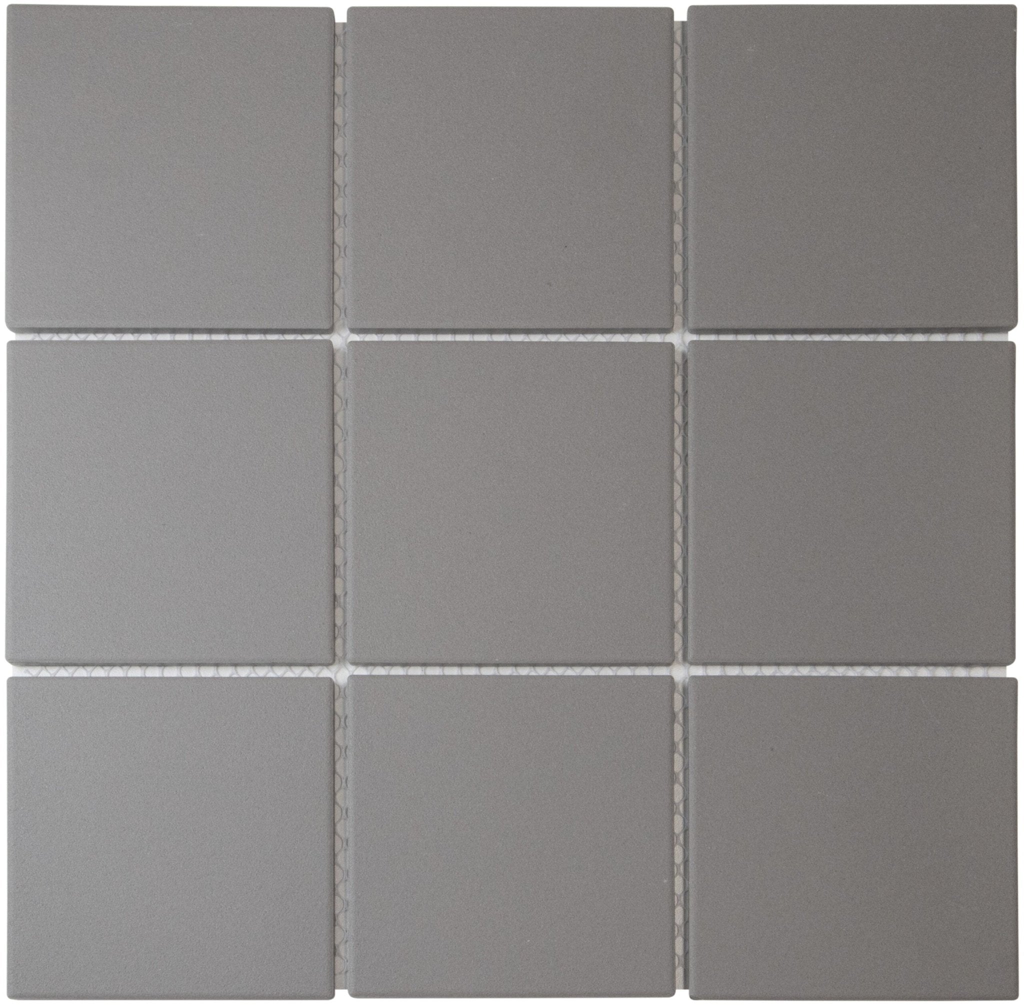 The Mosaic Factory London Mozaiek Tegel Vierkant - Donker Grijs Porselein Ongeglazuurd, R11 95x95x6 mm