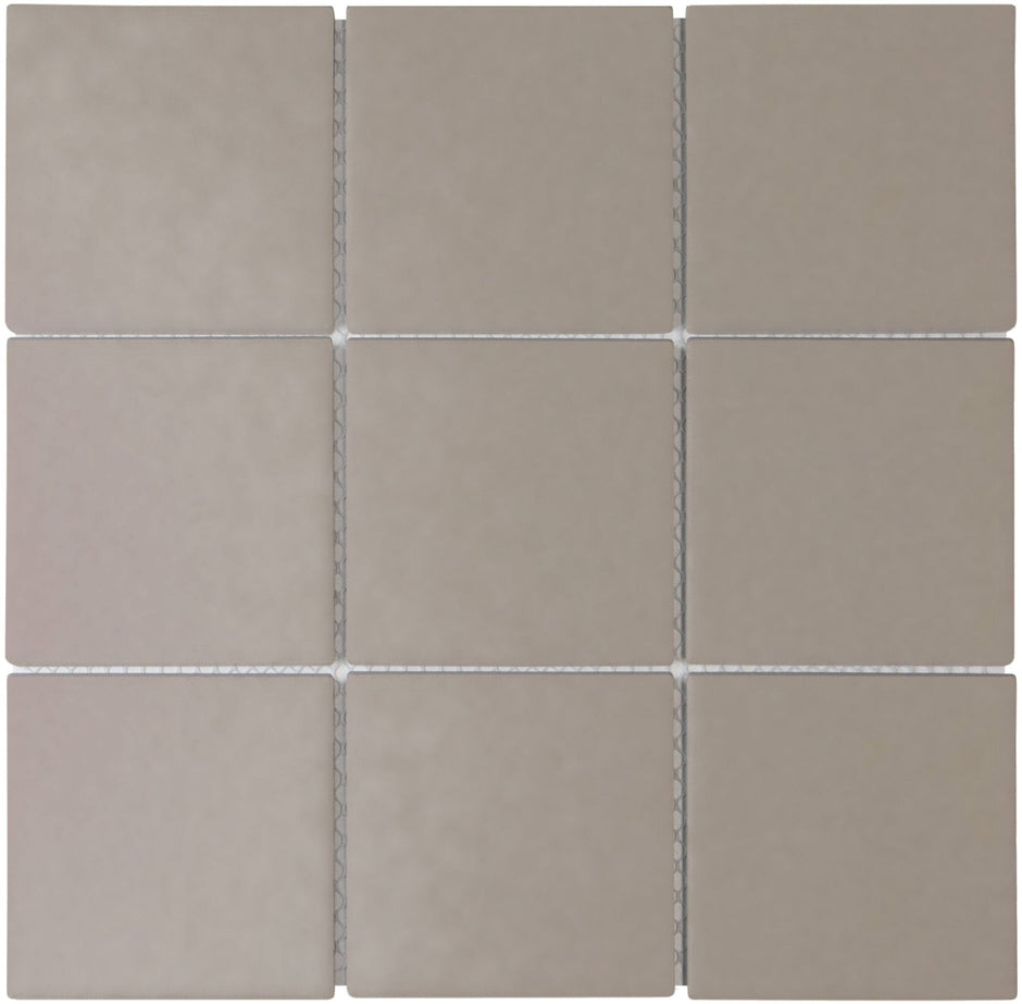 The Mosaic Factory London Mozaiek Tegel Vierkant - Grijs Porselein Ongeglazuurd, R11 95x95x6 mm