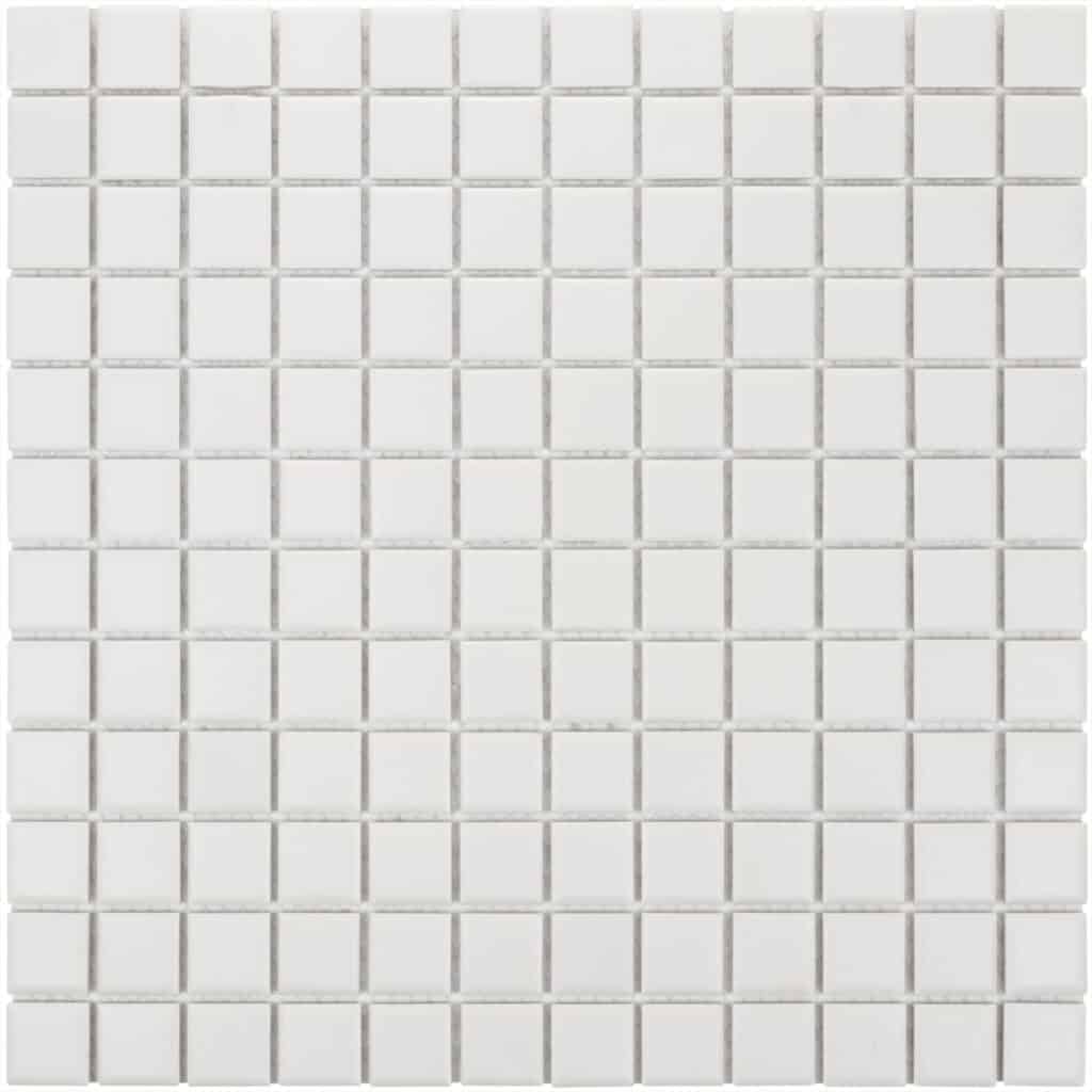 The Mosaic Factory London Mozaïek Tegel Vierkant - Porselein Super Wit Ongeglazuurd, R11 300x300 mm