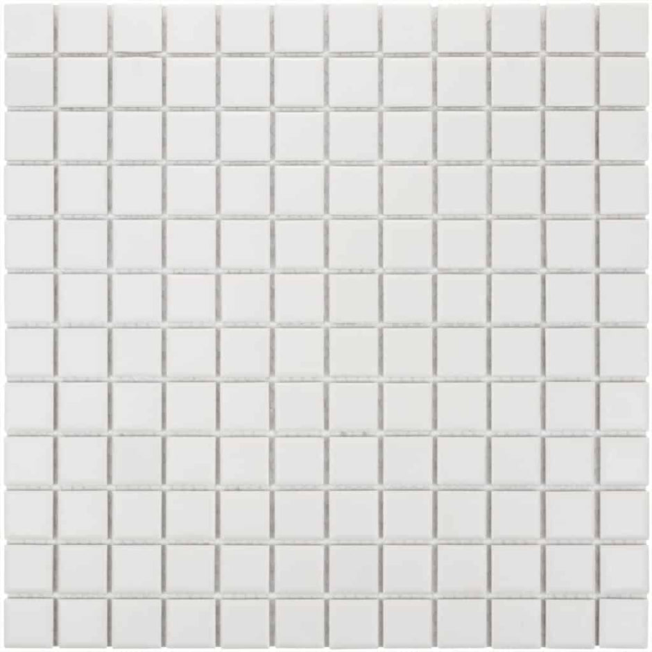 The Mosaic Factory London Mozaïek Tegel Vierkant - Porselein Super Wit Ongeglazuurd, R11 300x300 mm