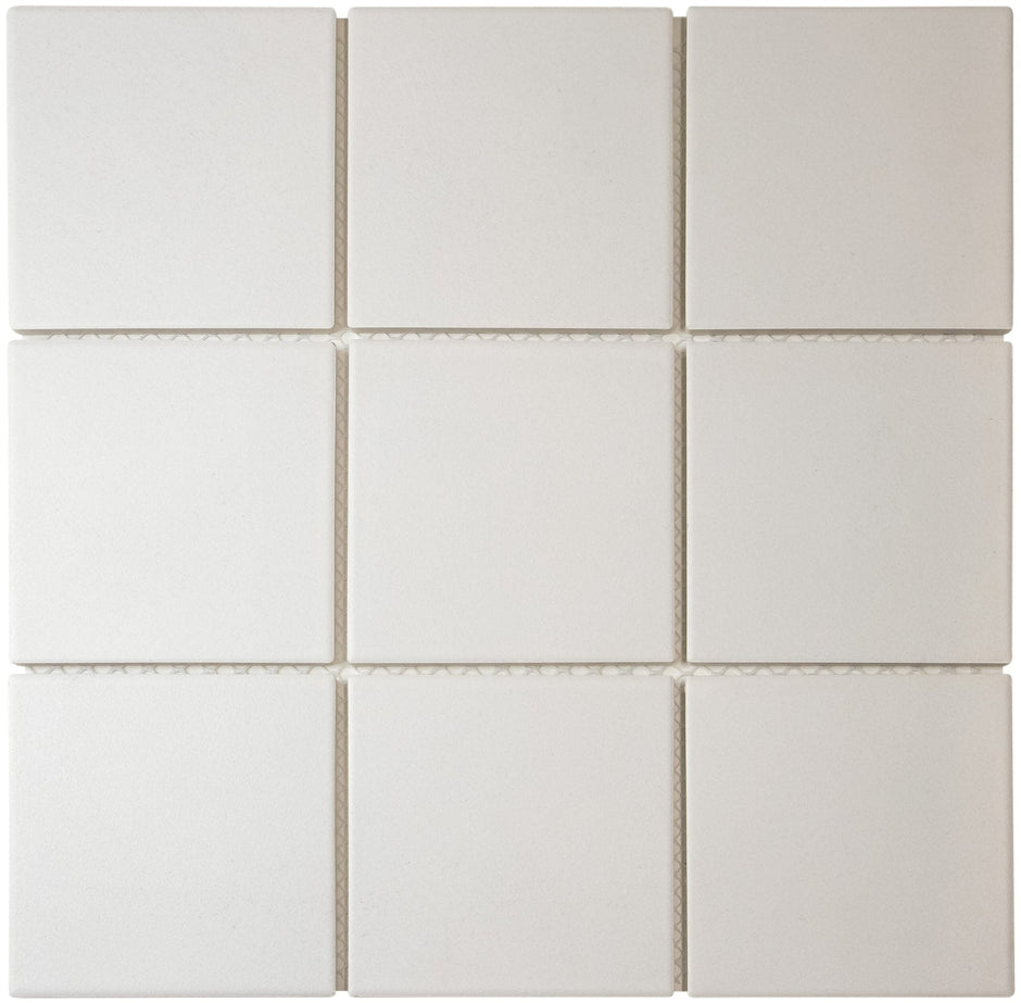 The Mosaic Factory London Mozaiek Tegel Vierkant - Super Wit Porselein Ongeglazuurd, R11 95x95x6 mm
