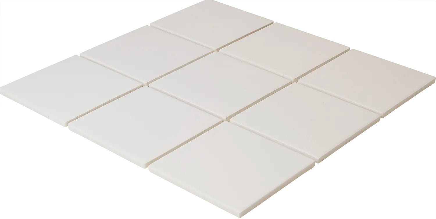 The Mosaic Factory London Mozaiek Tegel Vierkant - Super Wit Porselein Ongeglazuurd, R11 95x95x6 mm