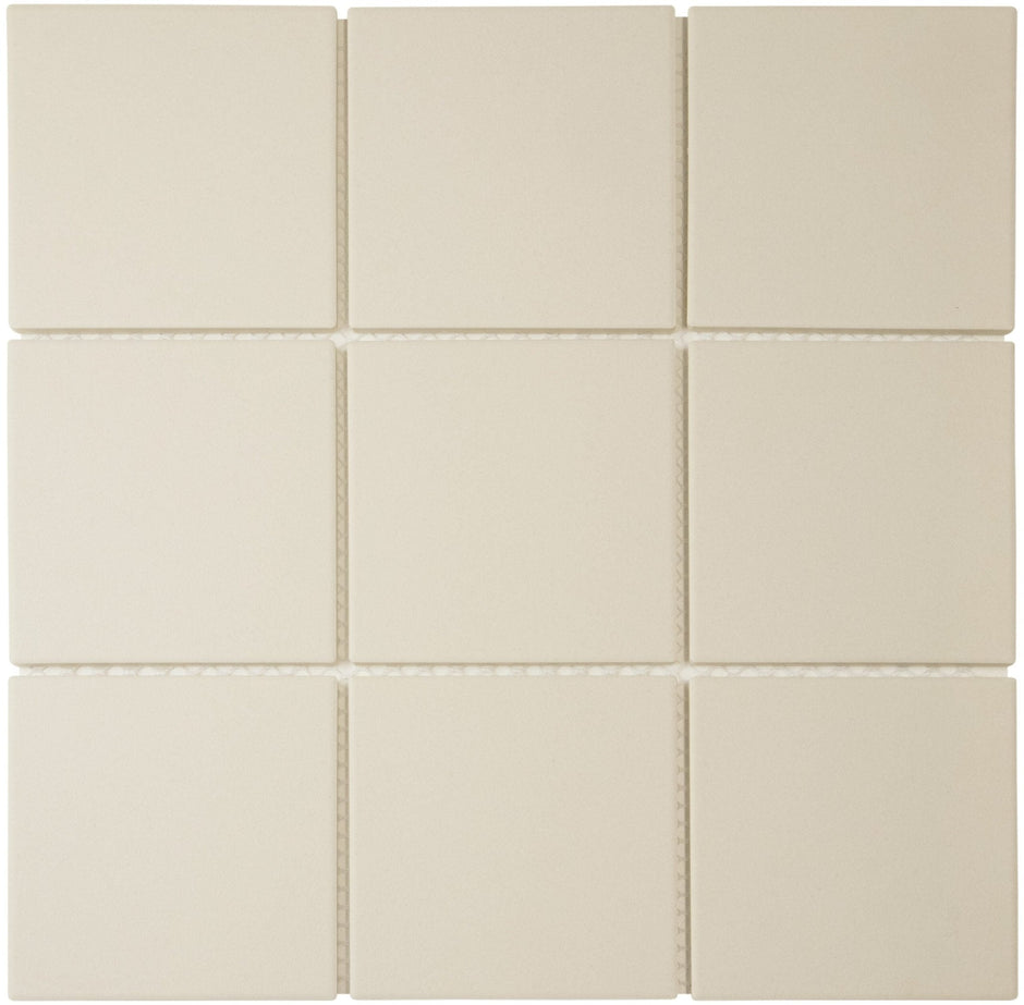 The Mosaic Factory London Mozaiek Tegel Vierkant - Wit Porselein Ongeglazuurd, R11 95x95x6 mm