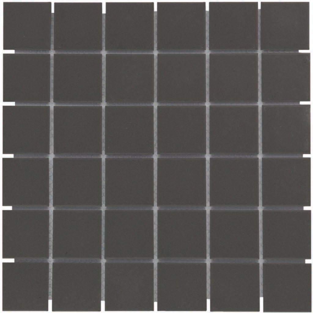 The Mosaic Factory London Mozaiek Tegel Vierkant - Zwart Porselein Ongeglazuurd, R11 309x309 mm