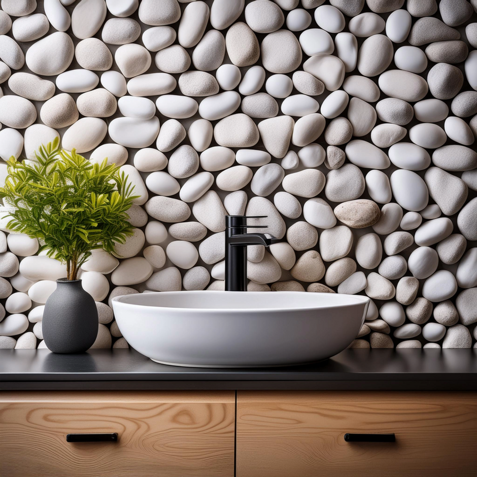 The Mosaic Factory Natural Stone Mozaiek Tegel Kiezel - Ivory Kiezels Natural 305x300 mm