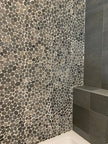 The Mosaic Factory Natural Stone Mozaiek Tegel Pebbles - Dark Grey Marmer Natural 300x300 mm