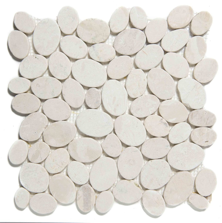 The Mosaic Factory Natural Stone Mozaiek Tegel Pebbles - Ivory Marmer Natural 302x300 mm