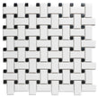 The Mosaic Factory Paris Mozaiek Tegel Basketweave - Wit en Zwart Porselein Geglazuurd 300x300 mm