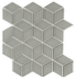 The Mosaic Factory Paris Mozaiek Tegel Cubic - Licht grijs Porselein Geglazuurd 266x305 mm