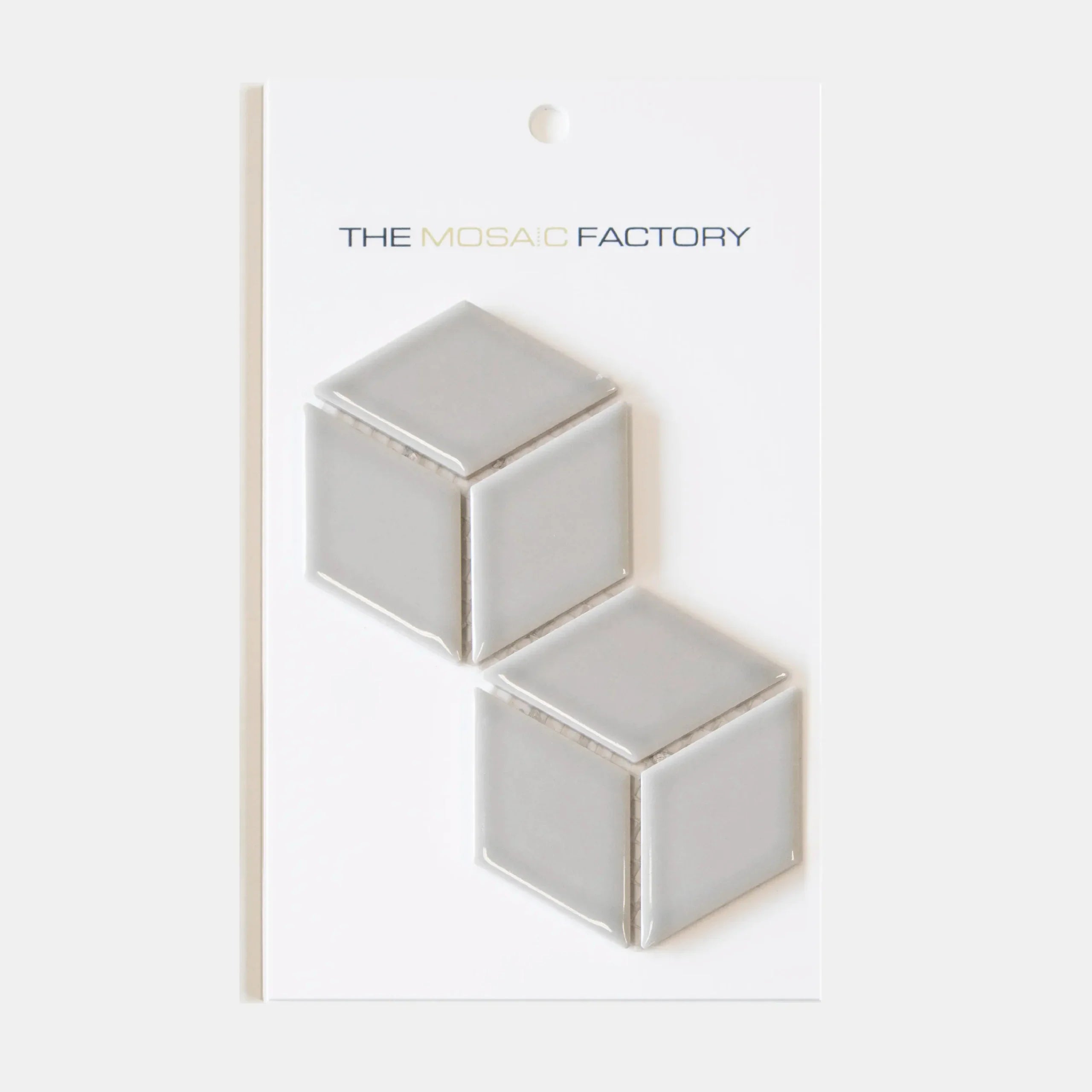 The Mosaic Factory Paris Mozaiek Tegel Cubic - Licht grijs Porselein Geglazuurd 266x305 mm