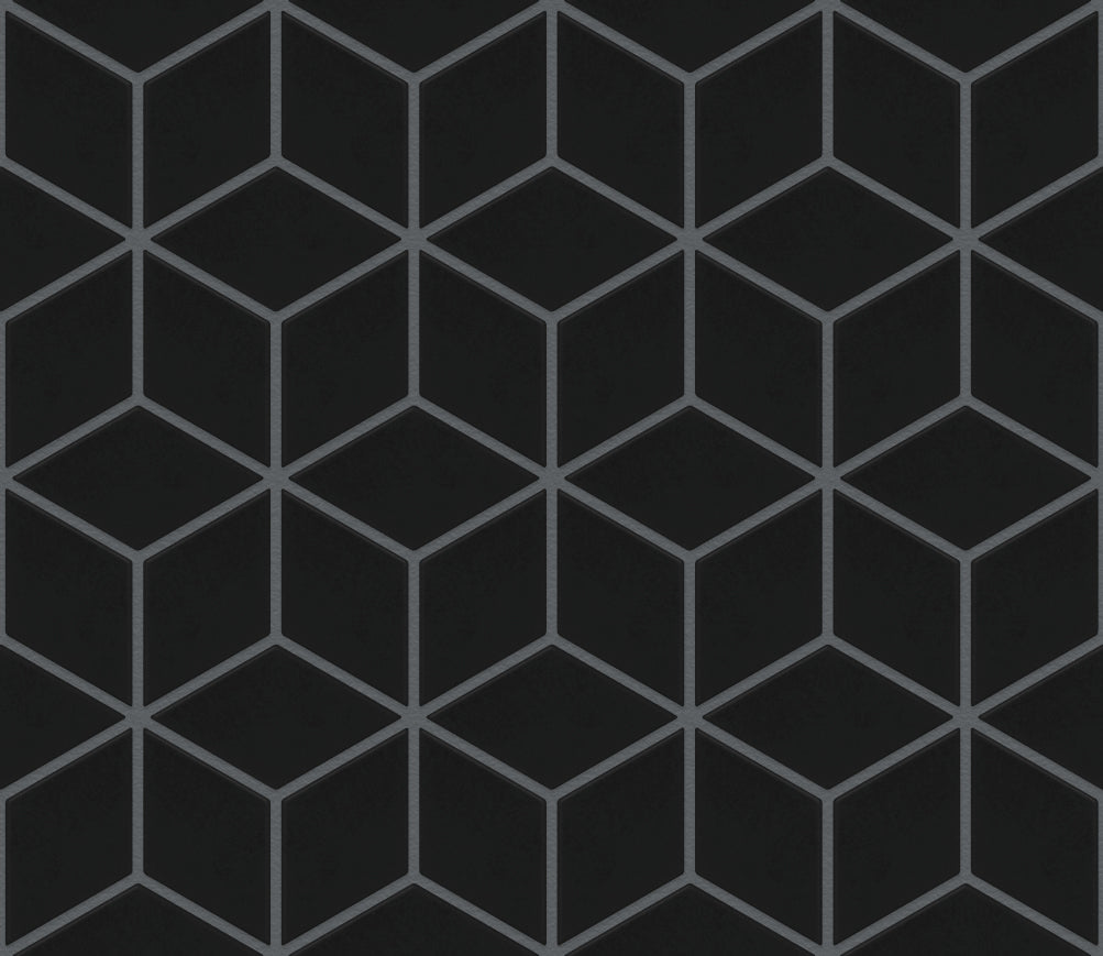The Mosaic Factory Paris Mozaiek Tegel Cubic - mat Zwart Porselein Geglazuurd 266x305 mm