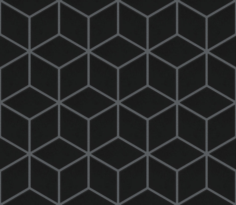 The Mosaic Factory Paris Mozaiek Tegel Cubic - mat Zwart Porselein Geglazuurd 266x305 mm
