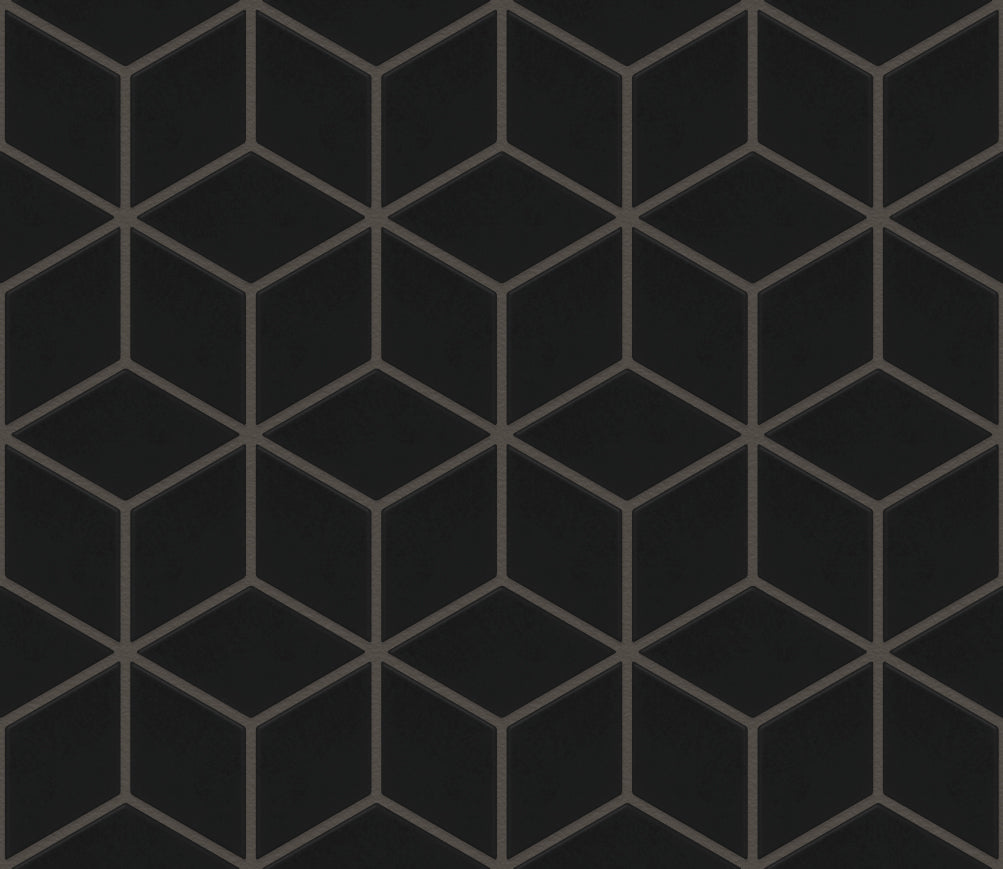 The Mosaic Factory Paris Mozaiek Tegel Cubic - mat Zwart Porselein Geglazuurd 266x305 mm