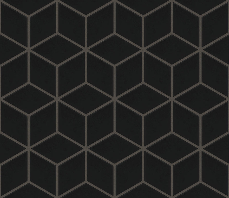 The Mosaic Factory Paris Mozaiek Tegel Cubic - mat Zwart Porselein Geglazuurd 266x305 mm