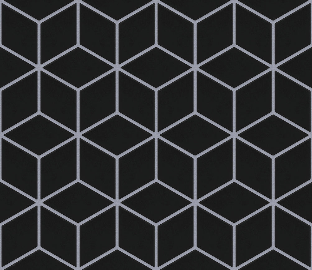 The Mosaic Factory Paris Mozaiek Tegel Cubic - mat Zwart Porselein Geglazuurd 266x305 mm