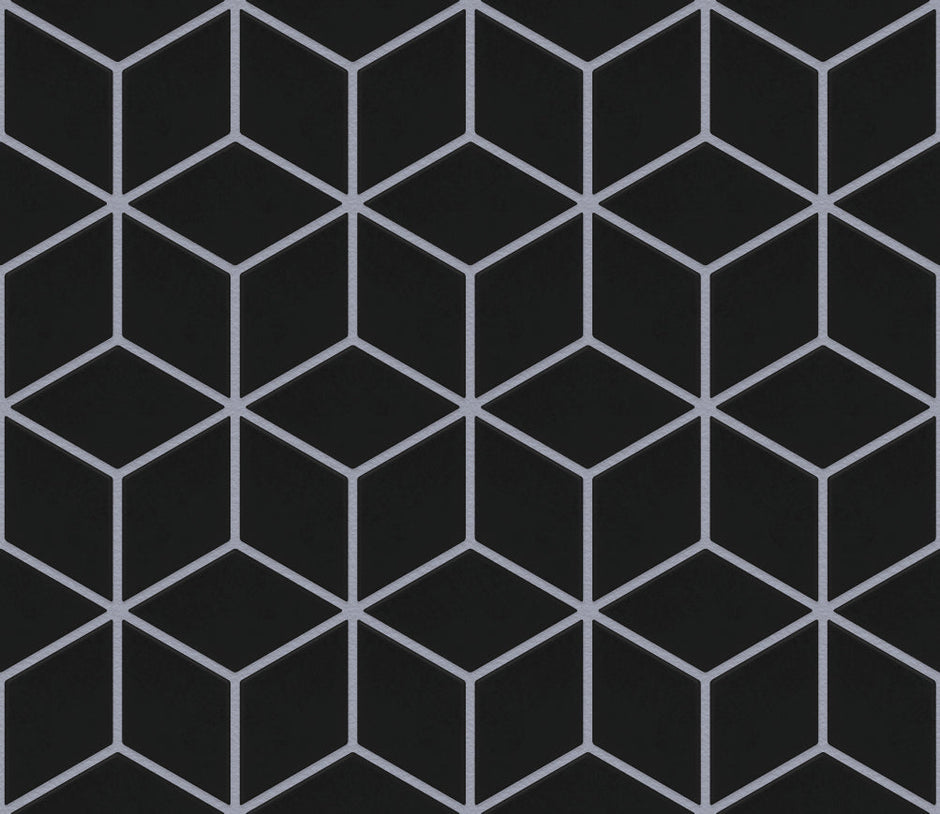 The Mosaic Factory Paris Mozaiek Tegel Cubic - mat Zwart Porselein Geglazuurd 266x305 mm