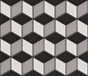 The Mosaic Factory Paris Mozaiek Tegel Cubic - Wit, Grijs, Zwart Mix Porselein Geglazuurd 266x305 mm