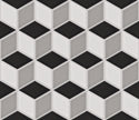 The Mosaic Factory Paris Mozaiek Tegel Cubic - Wit, Grijs, Zwart Mix Porselein Geglazuurd 266x305 mm