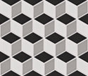 The Mosaic Factory Paris Mozaiek Tegel Cubic - Wit, Grijs, Zwart Mix Porselein Geglazuurd 266x305 mm