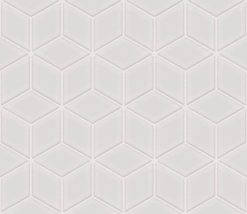 The Mosaic Factory Paris Mozaiek Tegel Cubic - Wit Porselein Geglazuurd 266x305 mm