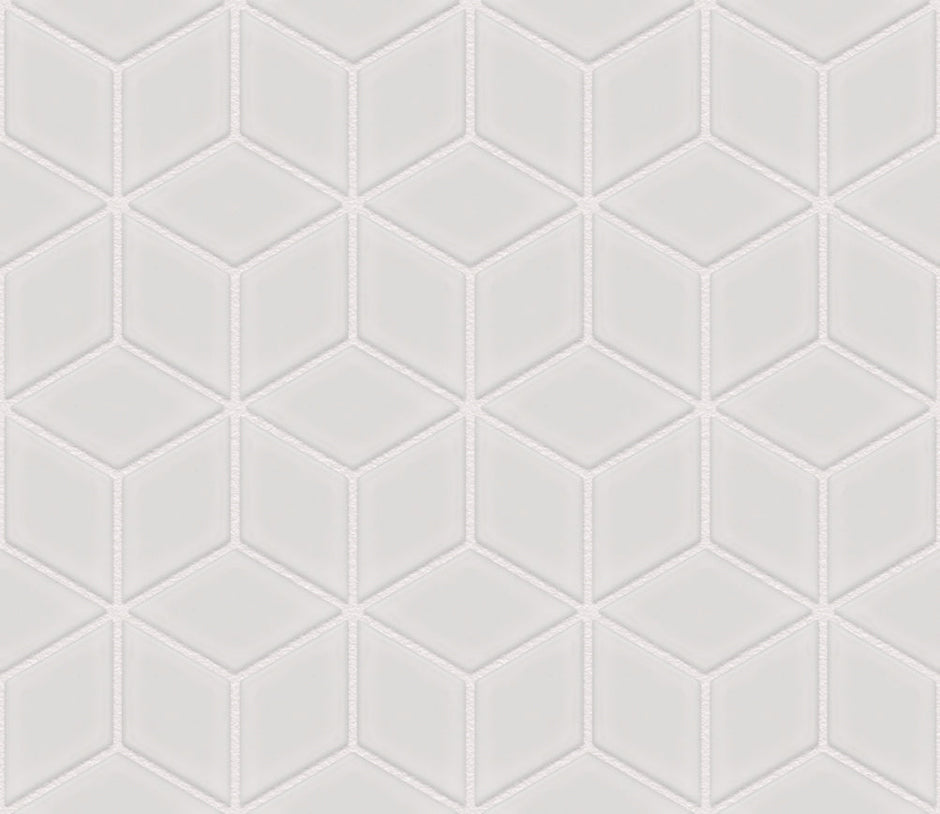 The Mosaic Factory Paris Mozaiek Tegel Cubic - Wit Porselein Geglazuurd 266x305 mm