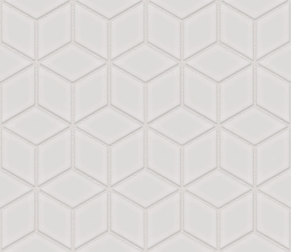The Mosaic Factory Paris Mozaiek Tegel Cubic - Wit Porselein Geglazuurd 266x305 mm
