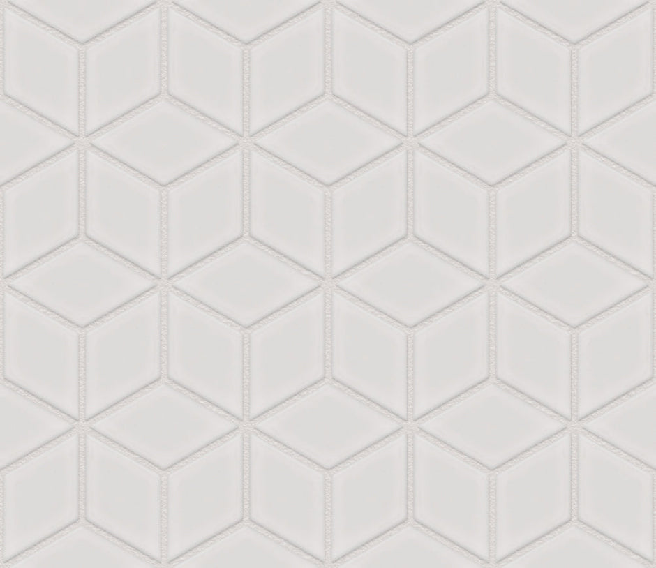 The Mosaic Factory Paris Mozaiek Tegel Cubic - Wit Porselein Geglazuurd 266x305 mm