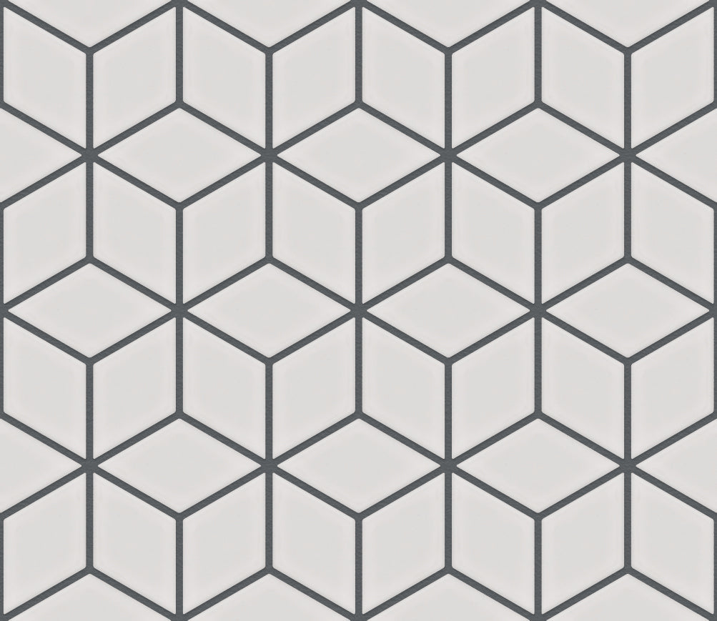 The Mosaic Factory Paris Mozaiek Tegel Cubic - Wit Porselein Geglazuurd 266x305 mm