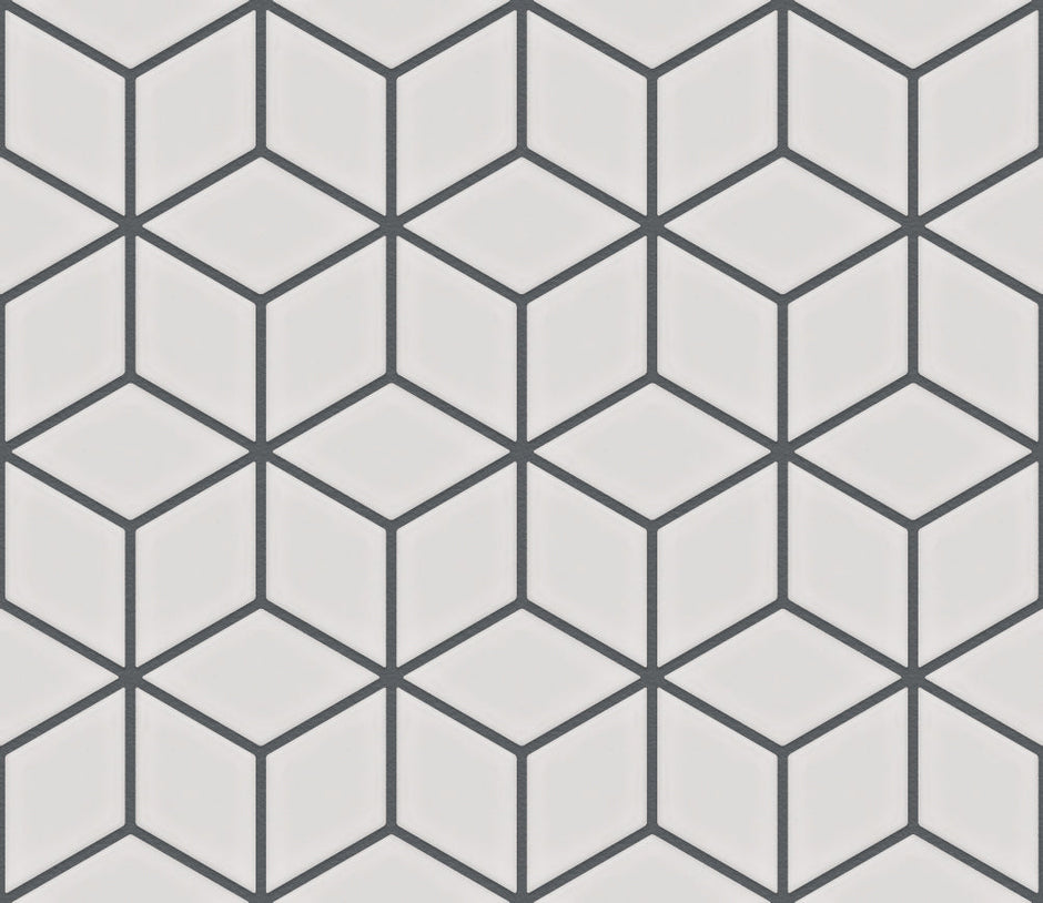 The Mosaic Factory Paris Mozaiek Tegel Cubic - Wit Porselein Geglazuurd 266x305 mm