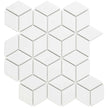 The Mosaic Factory Paris Mozaiek Tegel Cubic - Wit Porselein Geglazuurd 266x305 mm