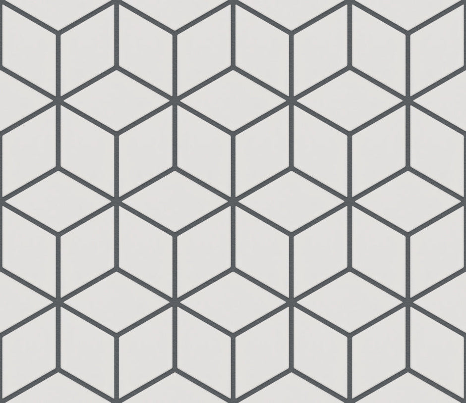 The Mosaic Factory Paris Mozaiek Tegel Cubic - Wit Porselein Geglazuurd 266x305 mm