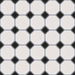 The Mosaic Factory Paris Mozaiek Tegel Octagon - Wit en Zwart Porselein Geglazuurd 295x295 mm