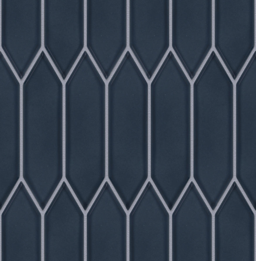 The Mosaic Factory Paris Mozaiek Tegel Picket- Blauw Porselein Geglazuurd 258x313 mm