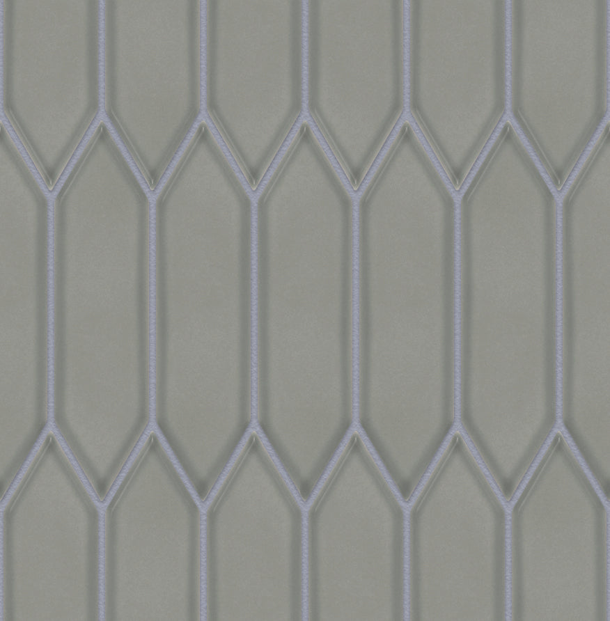 The Mosaic Factory Paris Mozaiek Tegel Picket- Groen Grijs Porselein Geglazuurd 258x313 mm