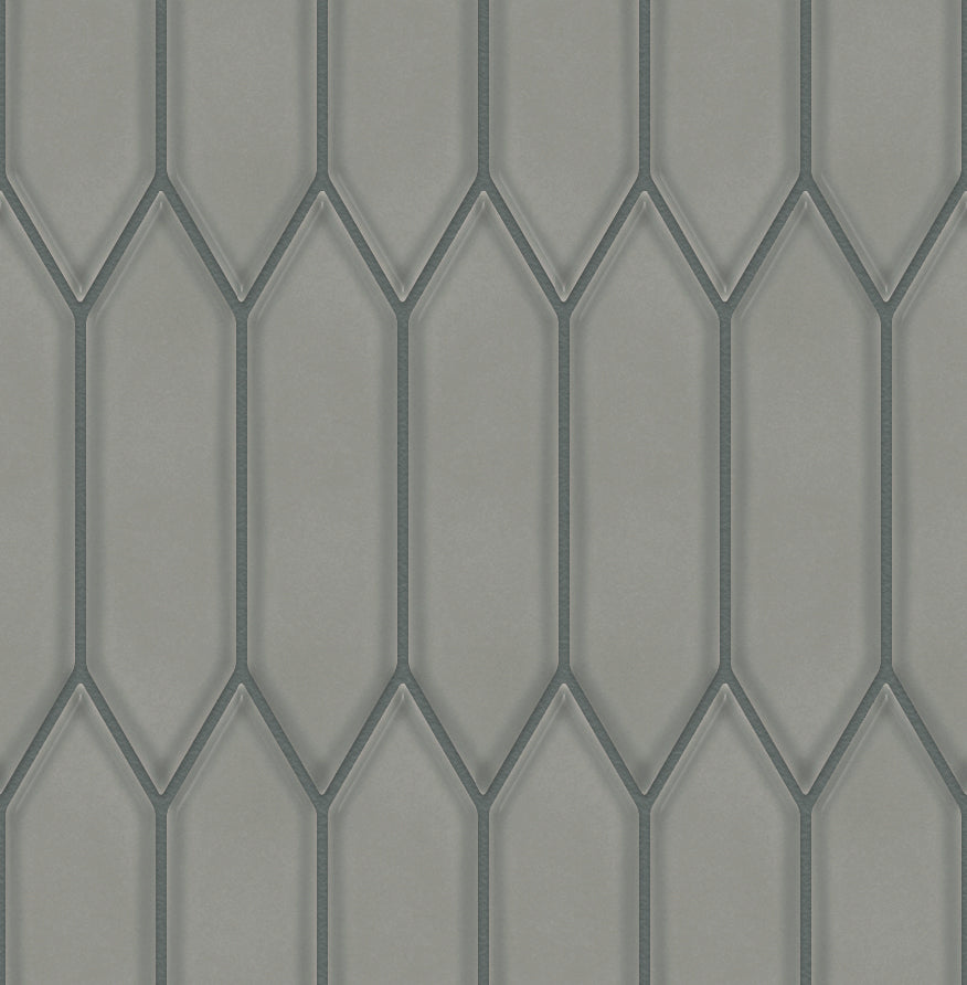 The Mosaic Factory Paris Mozaiek Tegel Picket- Groen Grijs Porselein Geglazuurd 258x313 mm