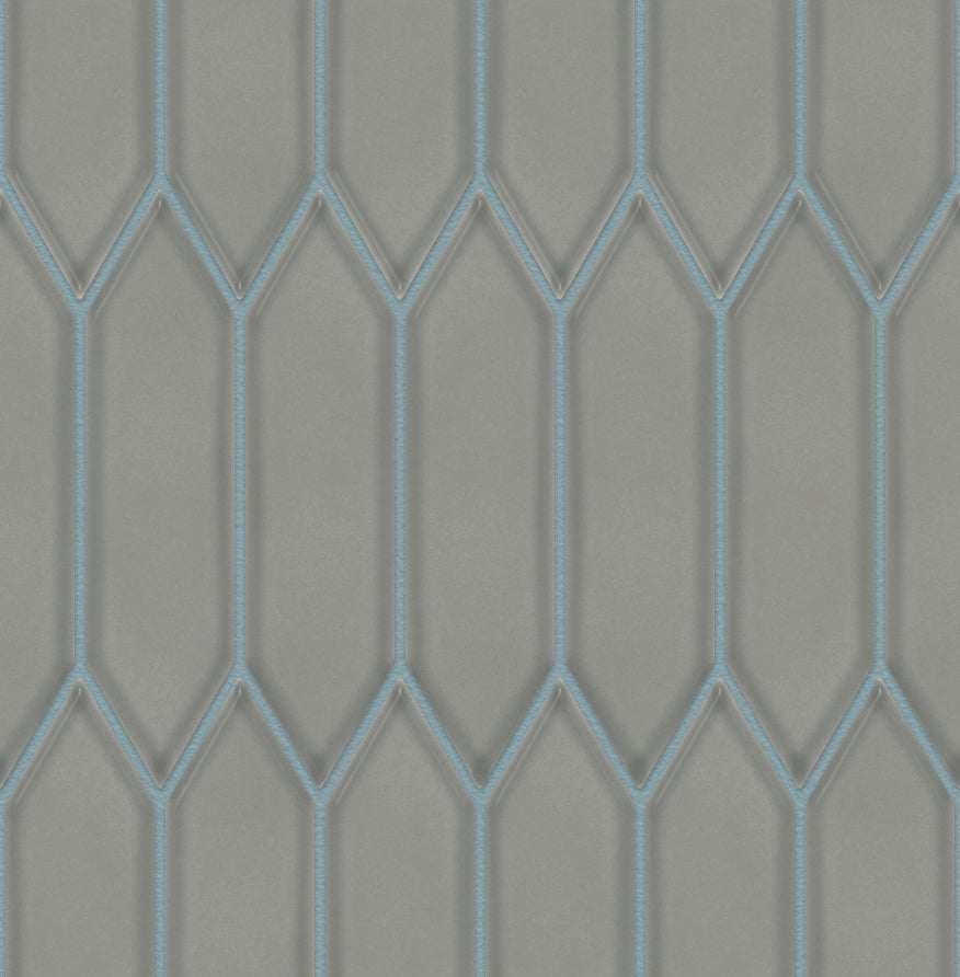 The Mosaic Factory Paris Mozaiek Tegel Picket- Groen Grijs Porselein Geglazuurd 258x313 mm