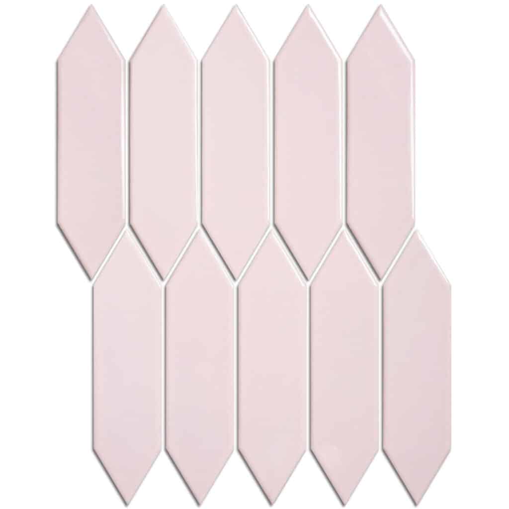 The Mosaic Factory Paris Mozaiek Tegel Picket- Roze Porselein Geglazuurd 255x315 mm