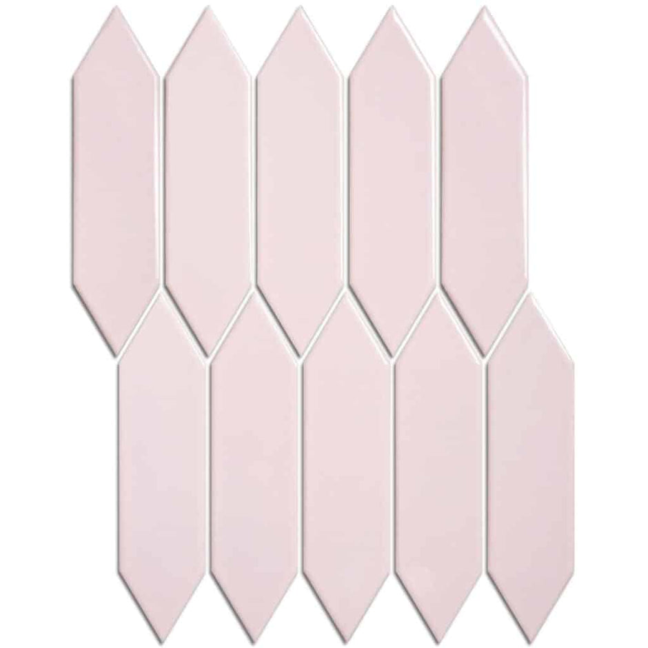 The Mosaic Factory Paris Mozaiek Tegel Picket- Roze Porselein Geglazuurd 255x315 mm