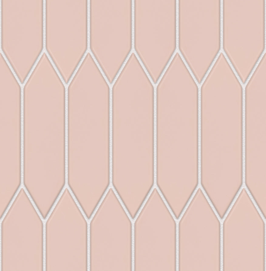 The Mosaic Factory Paris Mozaiek Tegel Picket- Roze Porselein Geglazuurd 255x315 mm