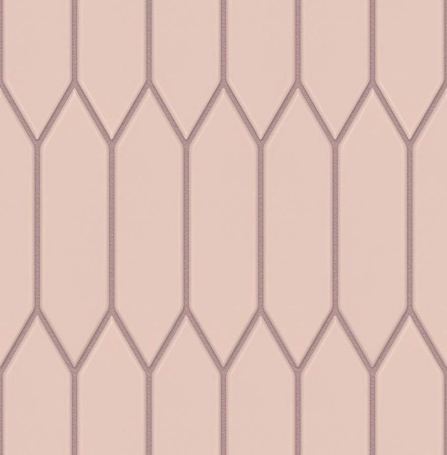 The Mosaic Factory Paris Mozaiek Tegel Picket- Roze Porselein Geglazuurd 255x315 mm