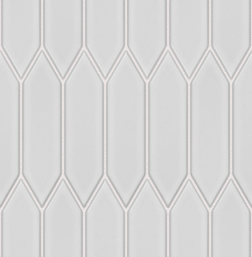 The Mosaic Factory Paris Mozaiek Tegel Picket- Wit Porselein Geglazuurd 255x315 mm