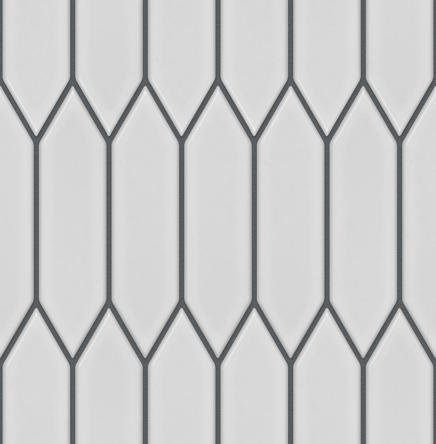 The Mosaic Factory Paris Mozaiek Tegel Picket- Wit Porselein Geglazuurd 255x315 mm